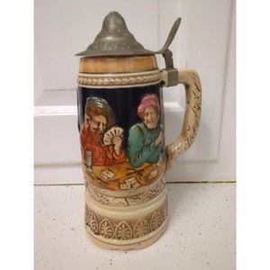 German Style KTW Beer Stein Music Box Works Made In Japan Working